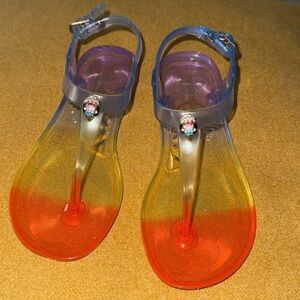 Kurt Geiger Kids Mini Maddison Multicolor Rainbow Coastal Jelly Thong Sandals